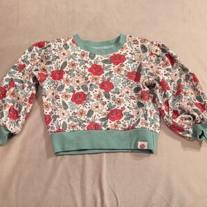 Cheeky Plum Floral Sweatshirt with Green Trim